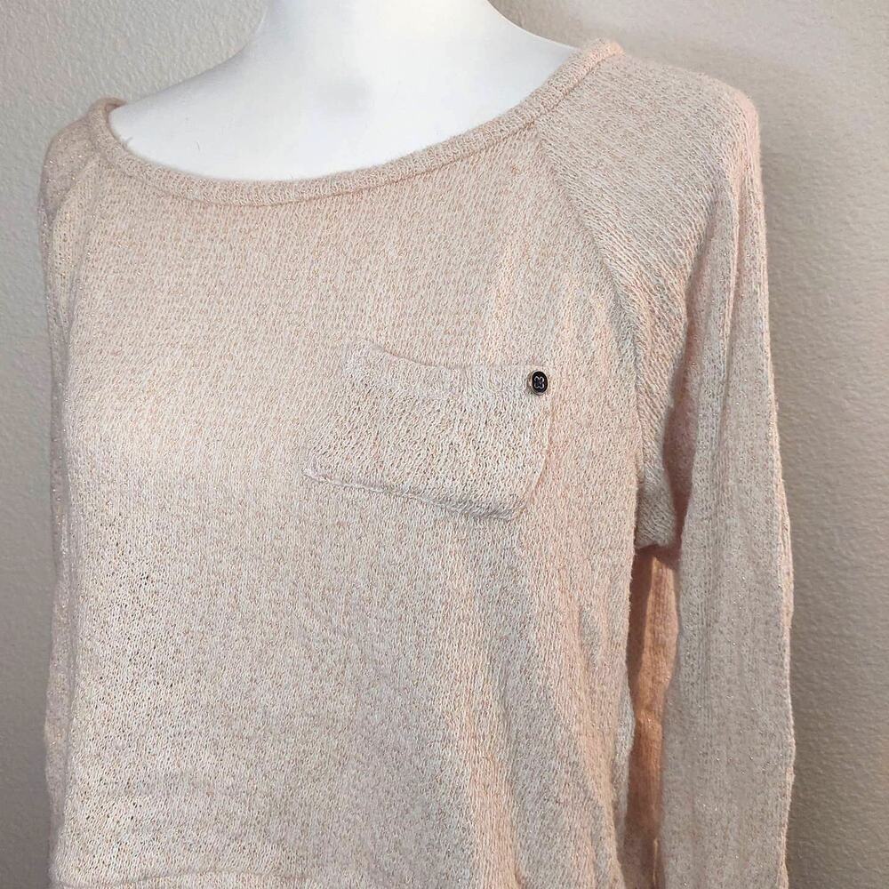 Cream Sparkly Sweater Long Sleeve - twenty one Size large
